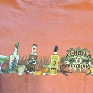 Newport Blue Graphic T-Shirt Mens XL Orange Another Tequila Sunrise Beach Tee